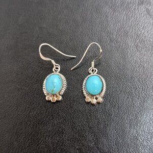 Native America Navajo Sterling Silver Turquoise Dangle Earring's By S. McCarthy